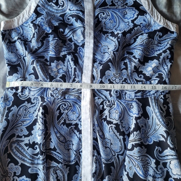 Ann Taylor Blue Paisley Button down dress Sz 10 - Picture 4 of 7